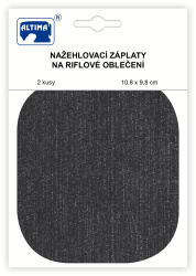 Riflové nažehľovacie záplaty stredné – ovál tmavo šedá